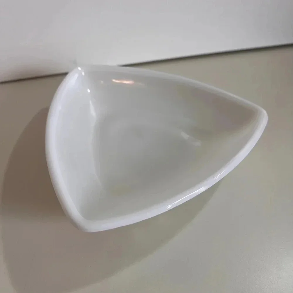 White‎ vintage milk glass Triangular Bowl tray